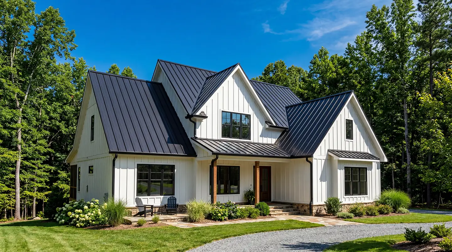 Standing-seam metal roof system installed by Redeem Roofing